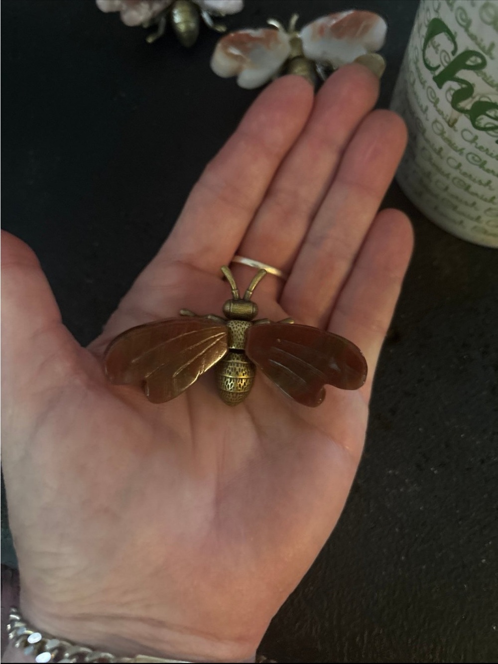 Red Jasper copper bee